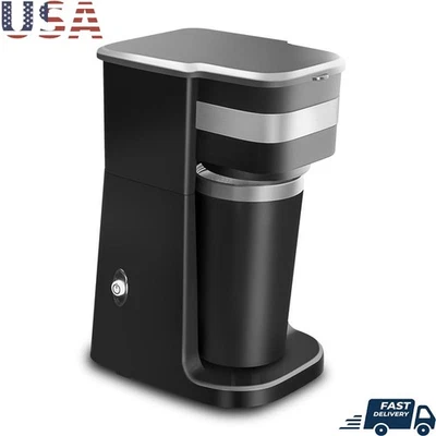 Compact Single Serve Coffee Maker W/ Stainless Steel Travel Mug Auto Shut Off US - Image 1 of 4