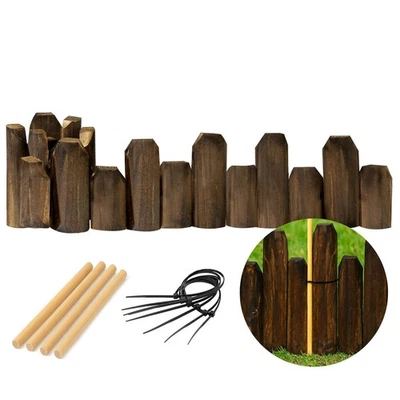 Borde de madera para jardín borde de valla de madera decorativo semi redondo para interior Foto 1 de 4