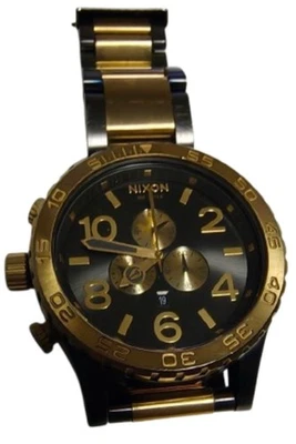 Reloj NIXON: THE 51-30 CHRONO reloj de pulsera de cuarzo negro dorado para... - Imagen 1 de 4