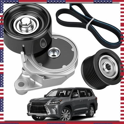 Fit Toyota Lexus LX570 Tundra Sequoia Serpentine Belt Tensioner Idler Pulley Kit Foto 1 de 4