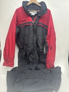 Tuta da neve uomo Columbia rosso nero colore blocco tasche chiusura zip a scatto L - Foto 1 di 8
