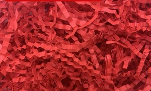 Trituradoras de papel Kraft de corte arrugado rojo de 2 oz para cajas de regalo, bolsas, cestas, relleno - Imagen 1 de 2