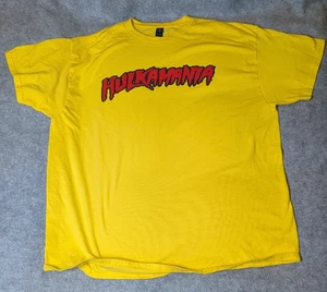 Hulkamania Hulk Hogan Yellow Red Logo WWE Wrestling T-Shirt Men’s XL VTG Style - Picture 1 of 4