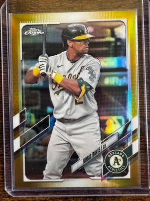 Topps Chrome 2021 - Khris Davis Gold Refractor/50 #216 Oakland Athletics Foto 1 de 2