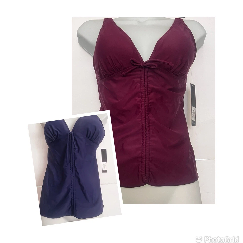 Traje de baño Tankini Cinch para mujer Top de Nicole Miller Simply Fit C5 Foto 1 de 4