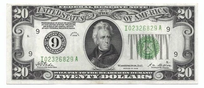 1928 $20 MINNEAPOLIS FRN. Crisp & Uncirculated Banknote. No folds. 1st of 3. - Image 1 of 2