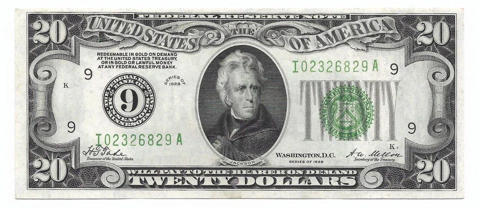 1928 $20 MINNEAPOLIS FRN. Crisp & Uncirculated Banknote. No folds. 1st of 3. - Image 1 of 2