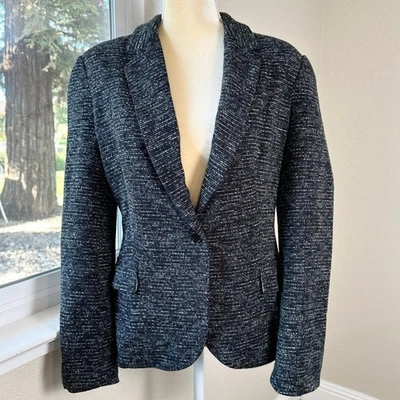 Chaqueta Blazer Cartonnier Anthropologie Tweed Mujer L Negra Un Botón Negocios Foto 1 de 4