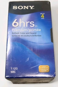 Sony VHS Premium Grade 6 Stunden T-120 Video Leerkassetten Kassetten - 4er Pack - NEU - Bild 1 von 2