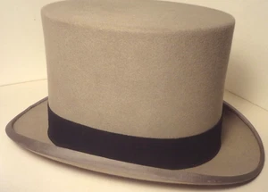 📌HTF 1952 ANTIGUO FORMAL lana gris THOMAS & STONE SOMBRERO DE COPA IDENTIFICACIÓN de LONDRES-6 7/8" - Imagen 1 de 24