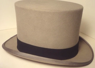 📌ТРУДНО НАЙТИ 1952 СТАРИННЫЙ ОФИЦИАЛЬНЫЙ серый шерсти THOMAS и камень верхняя шляпа ID из Лондона-6 7/8» - Изображение 1 из 4