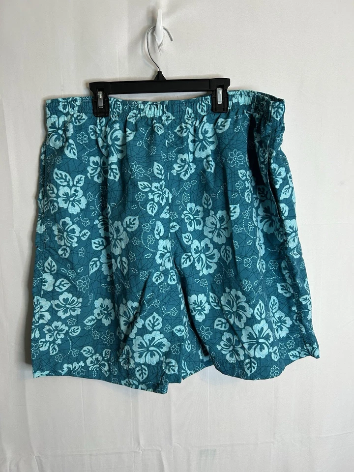 L.L. Bean Mujer’s 2X Nylon Tabla Pantalones Cortos Azul Estampado Tropical 5151 Foto 1 de 4
