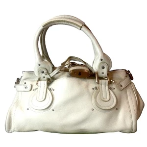 Bolso con candado de cuero marfil CHLOE Paddington con cerradura y llave, certificado de autenticidad, bolsa antipolvo - Imagen 1 de 16