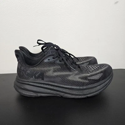 Hoka Shoes Mens 9.5 D Triple Black Clifton 9 Performance Running Run Gym BBLC - Image 1 of 4