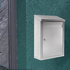 Wall Mounted Mailbox Case Locking Key Drop Box Letter Box for Home Office Hotel - Picture 1 of 5