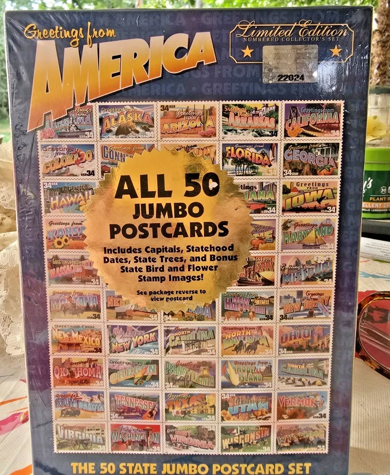 2002 Greetings From America 50 States Jumbo Postcard Set USPS Limited Edition