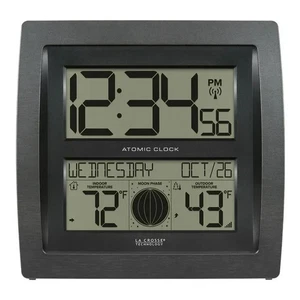 La Crosse Technology Curved Digital Atomic Wall Clock - Picture 1 of 11