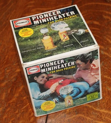 Vintage PRIMUS PIONEER MINIHEATER for Back Packing Butane Fueled in Original Box - Image 1 of 4