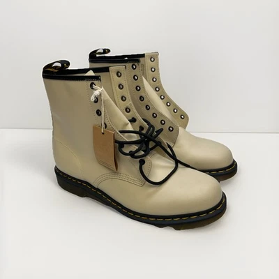Dr. Martens 1460 Cream Off-White smooth Leather Lace Up Boots MEN Size 13 Read - Image 1 of 4