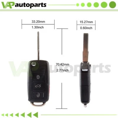For 1999 2000 2001 Volkswagen Golf Remote Car Key Fob Shell Cover HLO1J0959753T - Image 1 of 4