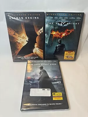 Batman Begins + The Dark Knight + The Dark Knight Rises Lot DVD Sealed New Bale - Image 1 of 3