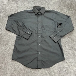 George Dress Shirt Men Small Dark Gray Button Down Long Sleeve Workwear Business - Picture 1 of 12