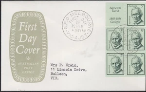 1968 5c Famous Australian Edgeworth David Booklet on Small APO Shield FDC - Picture 1 of 1