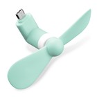 Micro-USB Plug In Mobile Fan for ZTE Axon Elite bq Aquaris E5s in turquoise