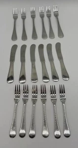 DANSK SILHOUETTE 6 Butter Spreaders & 12 Cocktail Forks - Picture 1 of 7