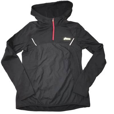 Rompevientos suéter Asics Running 1/4 cremallera. Sudadera deportiva pequeña con capucha para mujer Foto 1 de 4