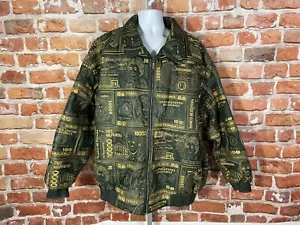 Chaqueta Bombardero de Cuero Dinero en Efectivo Años 2000 Marco Styleo - Talla 5XL Hip Hop - Imagen 1 de 11