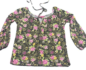 Betsy Johnson Damen Langarm Polyestermischung Mehrfarbig Blumenmuster Freizeit Oberteil L - Bild 1 von 11