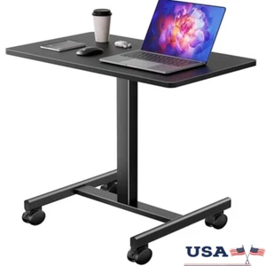 Mobile Adjustable Standing Desk Rolling Laptop Workstation on Wheels Home Office - Picture 1 of 7