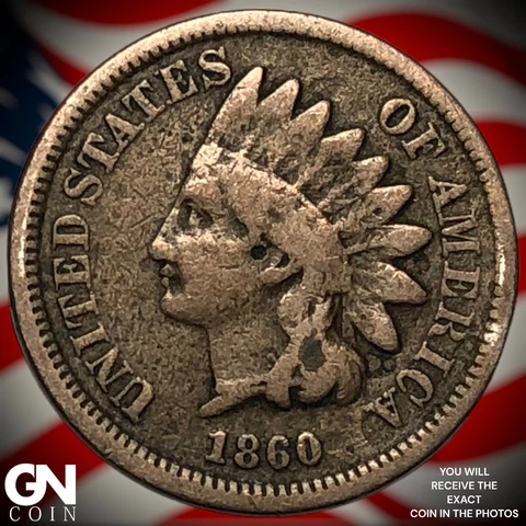 1860 Indian Head Cent Penny  Q8214 Cover