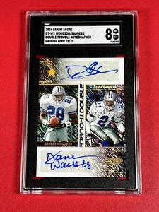 2024 Panini Score Double Trouble Auto - Darren Woodson/Deion Sanders 25/25 SGC 8 - Foto 1 di 5