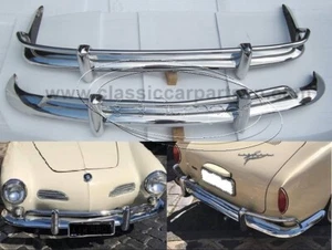 Volkswagen Karmann Ghia US style (1955-1966) bumpers by stainless steel NEW - Picture 1 of 4