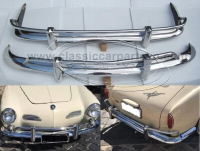 Volkswagen Karmann Ghia US style (1955-1966) bumpers by stainless steel NEW - Image 1 of 4