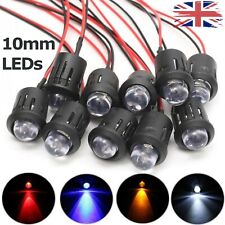 10mm 12V Pre-Wired LED with HOLDER Ultra Bright Water Clear Bulb 9V 5V UK