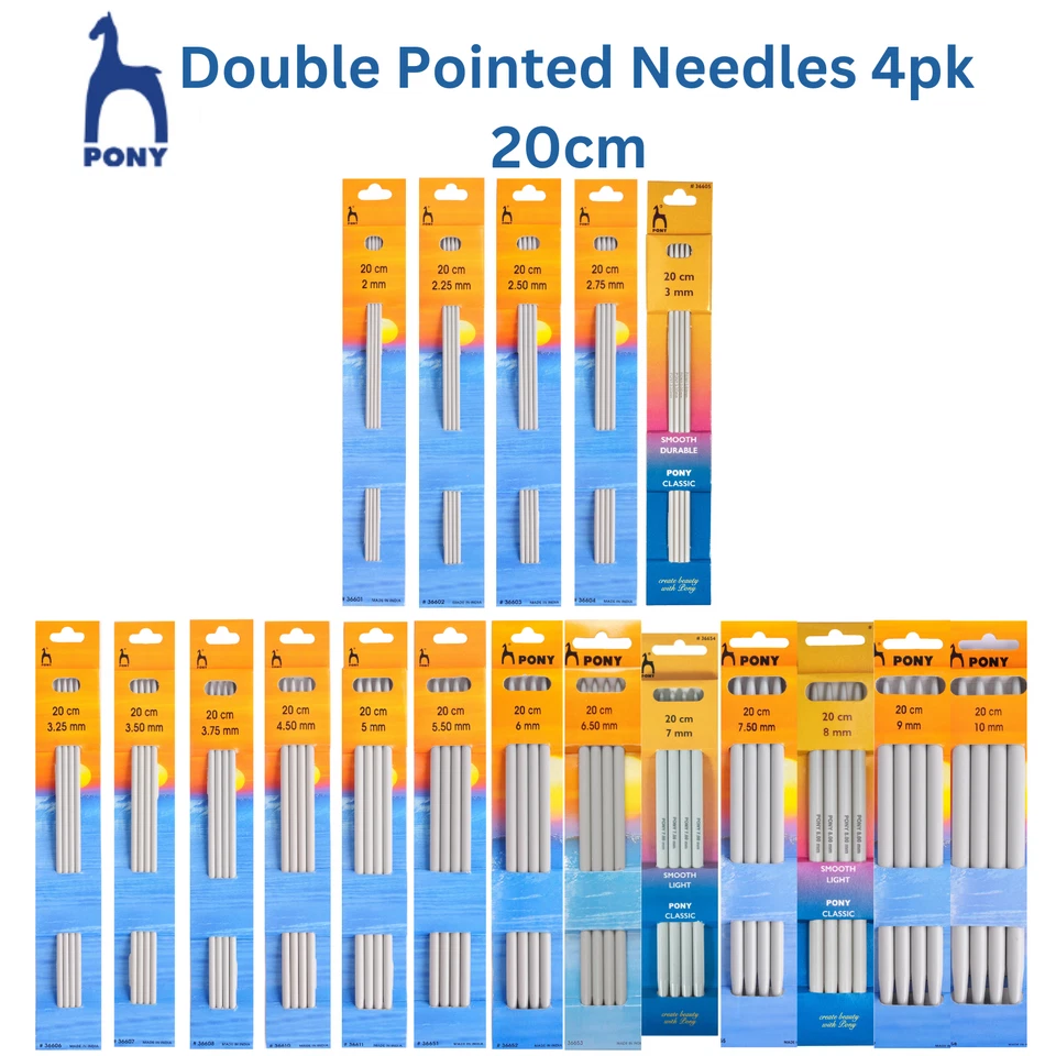 Pony DPN 20cm 4pk  - Knitting - Cylindrical Knit - Round Knit - Tube Knit  - Image 1 of 1