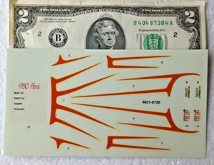 ERTL WATERSLIDE DECALS 1/24 Scale 1950 FORD Great Vintage Striping 6831-8730 - Picture 1 of 1