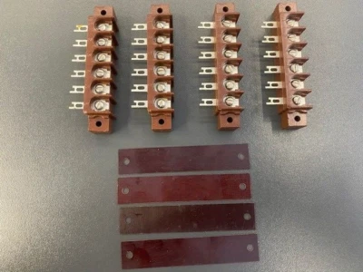 6 pin Point to Point Wiring Terminal Strips (Threaded). NOS. Lot of 4pcs. #39 - Image 1 of 2