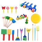 Smooth and Easy Art Sessions with Sponge Stamp Brush Set 30pcs for Children