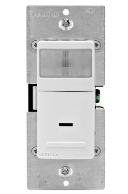 Leviton Decora IPS02 Motion Sensor Auto-On Electrical LED CFL Switch,  White - Image 1 of 4