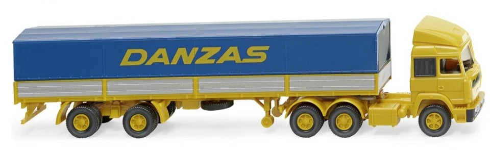 WIKING - Semirimorchio pianale IVECO 6X4 Danzas rimorchio a 2 assi - 1/87 - W... - Immagine 1 di 1