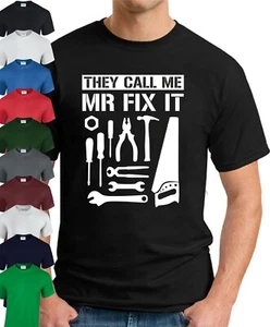 THEY CALL ME MR FIX IT T-SHIRT > DIY Handyman Tools Father's Day Gift Mens Top - Picture 1 of 22