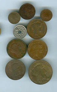 EIGHT CIRCULATED COINS OF FRANCE OVER 100 YEARS OLD - Picture 1 of 2