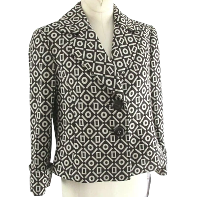 NWT Women's Alex Marie Petite Brown Espresso Ivory Cropped Jacket Size 4P $139 - Image 1 of 4
