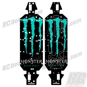 LOSI 5IVE T 4WD TRUCK CHASSIS PROTECTOR WRAP GRAPHIC CYAN MONSTER LOSB2540 - Picture 1 of 1