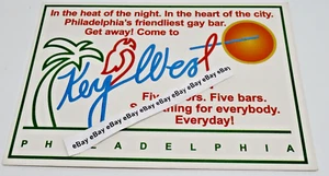 Key West Gay Bar Philadelphia 207 S. Juniper Pennsylvania cartolina volantino 6 x 4,5 - Foto 1 di 5