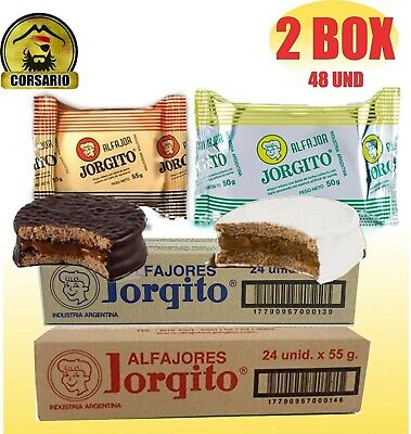 Alfajor Jorgito Black And White Dulce De Leche W/ Sugar Chocolate - Box X 2 • 91.29$
